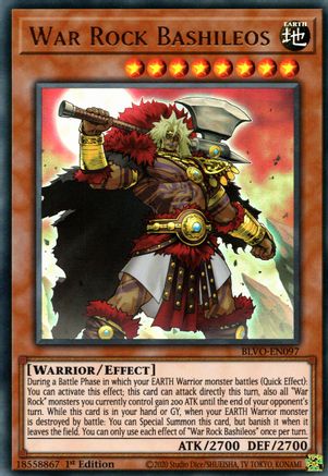 War Rock Bashileos (BLVO-EN097) - Blazing Vortex 1st Edition Blazing Vortex Yugioh Single Squirtle Squad Card Shop.