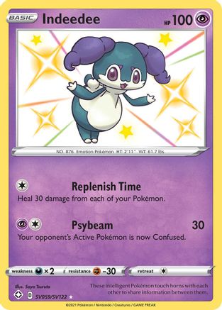 Indeedee SV059 - Holofoil Shining Fates Shiny Vault - Shiny Holo Rare Shining Fates: Shiny Vault Pokemon Single Squirtle Squad Card Shop.