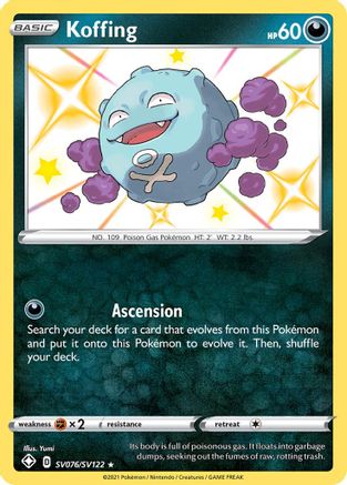 Koffing SV076 - Holofoil Shining Fates Shiny Vault - Shiny Holo Rare Shining Fates: Shiny Vault Pokemon Single Squirtle Squad Card Shop.
