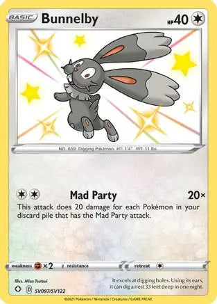 Bunnelby SV097 - Holofoil Shining Fates Shiny Vault - Shiny Holo Rare Shining Fates: Shiny Vault Pokemon Single Squirtle Squad Card Shop.