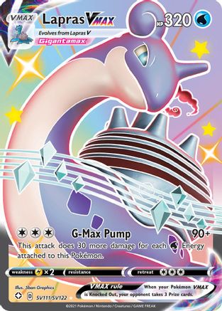 Lapras VMAX SV111 - Holofoil Shining Fates Shiny Vault - Shiny Holo Rare Shining Fates: Shiny Vault Pokemon Single Squirtle Squad Card Shop.