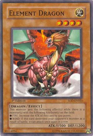 Element Dragon (SOD-EN023) - Soul of the Duelist Unlimited Soul of the Duelist Yugioh Single Squirtle Squad Card Shop.
