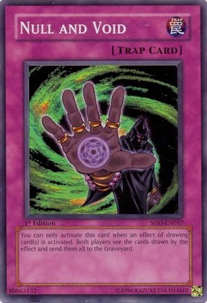 Null and Void (SOD-EN057) - Soul of the Duelist 1st Edition Soul of the Duelist Yugioh Single Squirtle Squad Card Shop.