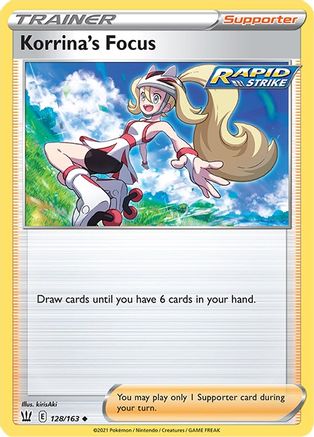 Korrina's Focus 128 SWSH05 Battle Styles - Uncommon SWSH05: Battle Styles Pokemon Single Squirtle Squad Card Shop.