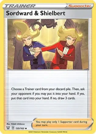 Sordward & Shielbert 135 - Reverse Holofoil SWSH05 Battle Styles - Uncommon