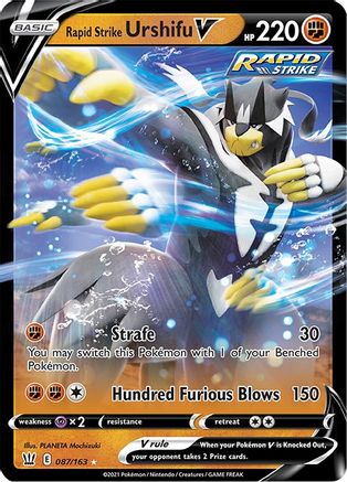 Rapid Strike Urshifu V 087 - Holofoil SWSH05 Battle Styles - Ultra Rare SWSH05: Battle Styles Pokemon Single Squirtle Squad Card Shop.
