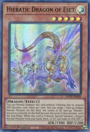 Hieratic Dragon of Eset (GFTP-EN049) - Ghosts From the Past 1st Edition Ghosts From the Past Yugioh Single Squirtle Squad Card Shop.