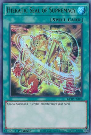 Hieratic Seal of Supremacy (GFTP-EN055) - Ghosts From the Past 1st Edition Ghosts From the Past Yugioh Single Squirtle Squad Card Shop.