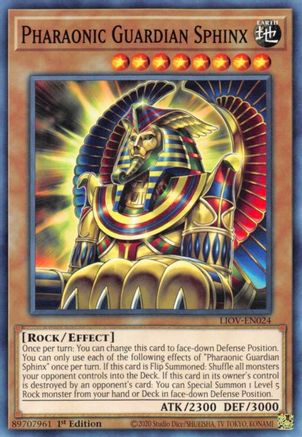 Pharaonic Guardian Sphinx (LIOV-EN024) - Lightning Overdrive 1st Edition Lightning Overdrive Yugioh Single Squirtle Squad Card Shop.