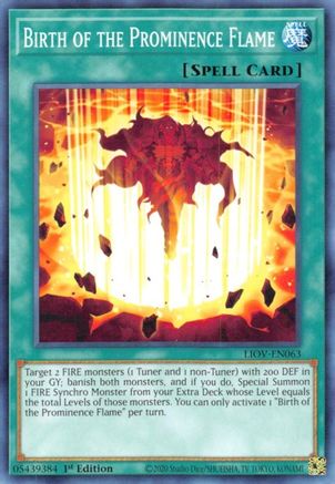 Birth of the Prominence Flame (LIOV-EN063) - Lightning Overdrive 1st Edition Lightning Overdrive Yugioh Single Squirtle Squad Card Shop.