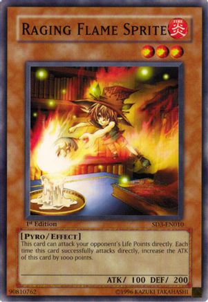 Raging Flame Sprite (SD3-EN010) - Structure Deck: Blaze of Destruction 1st Edition Structure Deck: Blaze of Destruction Yugioh Single Squirtle Squad Card Shop.