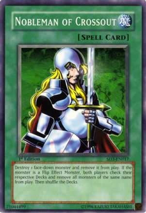 Nobleman of Crossout (SD3-EN017) - Structure Deck: Blaze of Destruction 1st Edition Structure Deck: Blaze of Destruction Yugioh Single Squirtle Squad Card Shop.