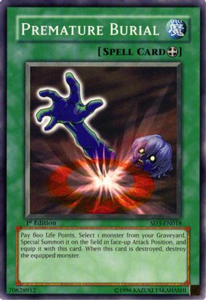 Premature Burial (SD3-EN018) - Structure Deck: Blaze of Destruction 1st Edition Structure Deck: Blaze of Destruction Yugioh Single Squirtle Squad Card Shop.