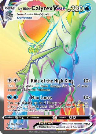 Ice Rider Calyrex VMAX (Secret)/198 - Holofoil SWSH06 Chilling Reign - Secret Rare SWSH06: Chilling Reign Pokemon Single Squirtle Squad Card Shop.
