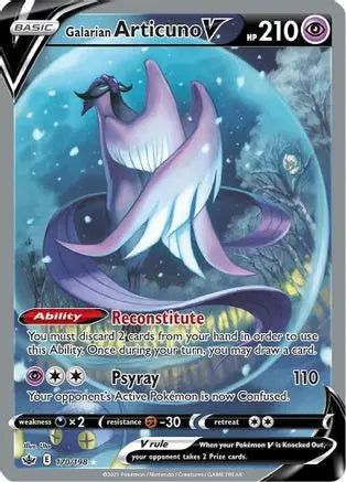 Galarian Articuno V (Alternate Full Art) 170 - Holofoil SWSH06 Chilling Reign - Ultra Rare SWSH06: Chilling Reign Pokemon Single Squirtle Squad Card Shop.