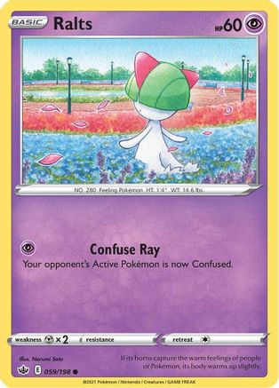 Ralts 059 - Reverse Holofoil SWSH06 Chilling Reign - Common SWSH06: Chilling Reign Pokemon Single Squirtle Squad Card Shop.