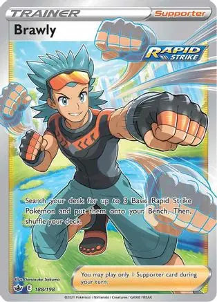 Brawly (Full Art) 188 - Holofoil SWSH06 Chilling Reign - Ultra Rare SWSH06: Chilling Reign Pokemon Single Squirtle Squad Card Shop.