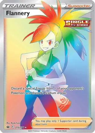 Flannery (Secret) 215 - Holofoil SWSH06 Chilling Reign - Secret Rare SWSH06: Chilling Reign Pokemon Single Squirtle Squad Card Shop.