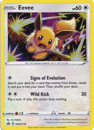 Eevee SWSH118 - Holofoil SWSH Sword & Shield Promo Cards - Promo SWSH: Sword & Shield Promo Cards Pokemon Single Squirtle Squad Card Shop.