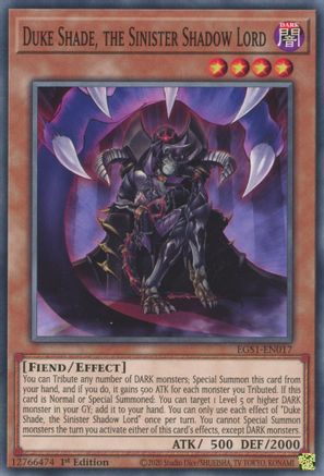 Duke Shade, the Sinister Shadow Lord (EGS1-EN017) - Egyptian God Deck: Slifer the Sky Dragon 1st Edition Egyptian God Deck: Slifer the Sky Dragon Yugioh Single Squirtle Squad Card Shop.