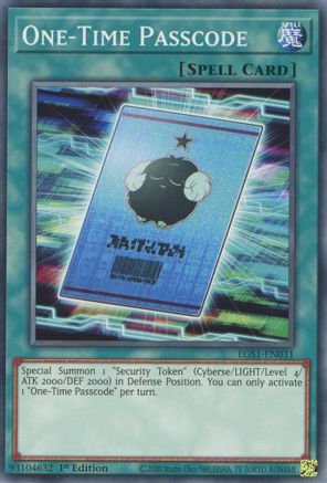 One-Time Passcode (EGS1-EN031) - Egyptian God Deck: Slifer the Sky Dragon 1st Edition Egyptian God Deck: Slifer the Sky Dragon Yugioh Single Squirtle Squad Card Shop.