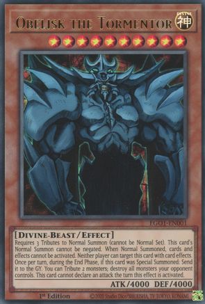 Obelisk the Tormentor (EGO1-EN001) - Egyptian God Deck: Obelisk the Tormentor 1st Edition Egyptian God Deck: Obelisk the Tormentor Yugioh Single Squirtle Squad Card Shop.
