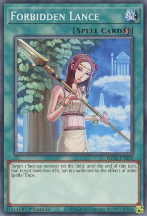 Forbidden Lance (EGO1-EN029) - Egyptian God Deck: Obelisk the Tormentor 1st Edition Egyptian God Deck: Obelisk the Tormentor Yugioh Single Squirtle Squad Card Shop.