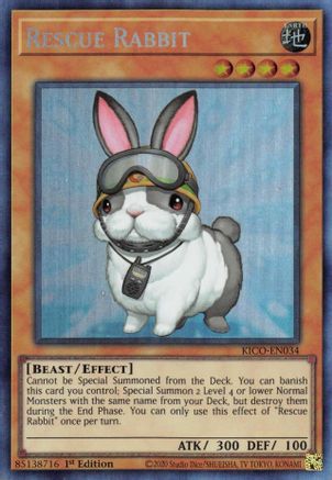 Rescue Rabbit (CR) (KICO-EN034) - King's Court 1st Edition King's Court Yugioh Single Squirtle Squad Card Shop.
