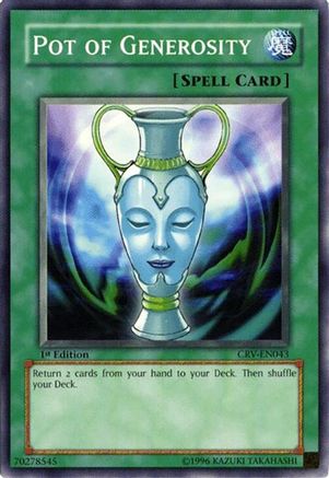 Pot of Generosity (CRV-EN043) - Cybernetic Revolution Unlimited Cybernetic Revolution Yugioh Single Squirtle Squad Card Shop.