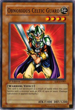Obnoxious Celtic Guard (SD5-EN007) - Structure Deck: Warrior's Triumph 1st Edition Structure Deck: Warrior's Triumph Yugioh Single Squirtle Squad Card Shop.