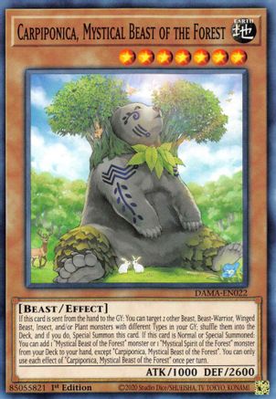 Carpiponica, Mystical Beast of the Forest (DAMA-EN022) - Dawn of Majesty 1st Edition Dawn of Majesty Yugioh Single Squirtle Squad Card Shop.