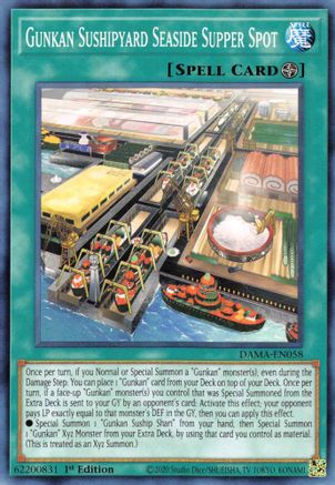 Gunkan Sushipyard Seaside Supper Spot (DAMA-EN058) - Dawn of Majesty 1st Edition Dawn of Majesty Yugioh Single Squirtle Squad Card Shop.