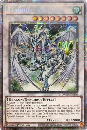 Stardust Dragon (Starlight Rare) (DAMA-EN100) - Dawn of Majesty 1st Edition Dawn of Majesty Yugioh Single Squirtle Squad Card Shop.
