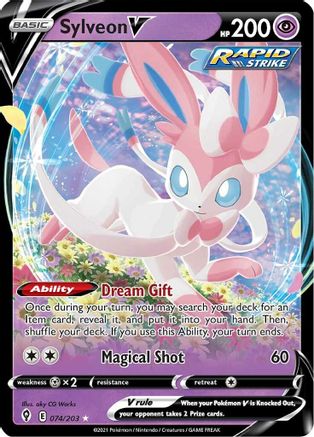 Sylveon V 074 (H) - Evolving Skies - UR