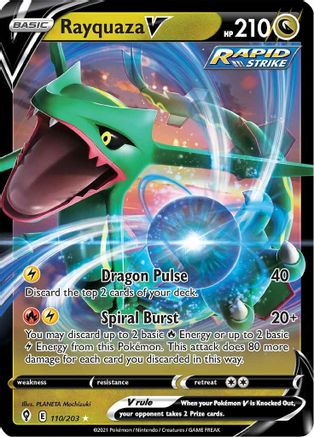 Rayquaza V 110 - Holofoil SWSH07 Evolving Skies - Ultra Rare SWSH07: Evolving Skies Pokemon Single Squirtle Squad Card Shop.