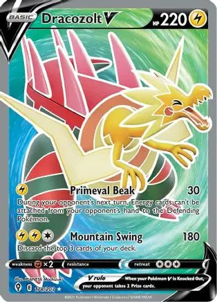Dracozolt V (Full Art) 178 - Holofoil SWSH07 Evolving Skies - Ultra Rare SWSH07: Evolving Skies Pokemon Single Squirtle Squad Card Shop.