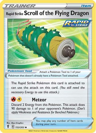 Rapid Strike Scroll of the Flying Dragon 153 - Reverse Holofoil SWSH07 Evolving Skies - Uncommon SWSH07: Evolving Skies Pokemon Single Squirtle Squad Card Shop.