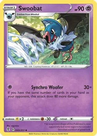 Swoobat 069 SWSH07 Evolving Skies - Uncommon