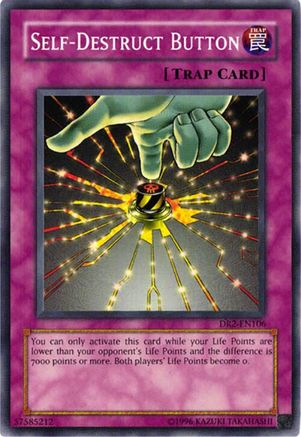 Self-Destruct Button (DR2-EN106) - Dark Revelation Volume 2 Unlimited Dark Revelation Volume 2 Yugioh Single Squirtle Squad Card Shop.