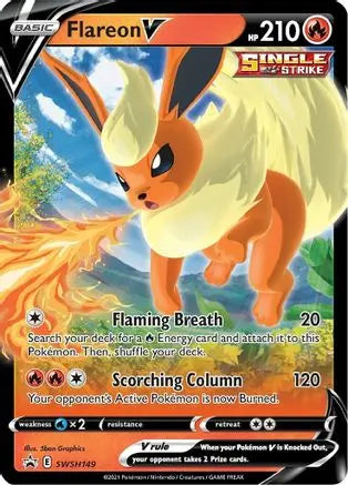 Flareon V SWSH149 - Holofoil SWSH Sword & Shield Promo Cards - Promo SWSH: Sword & Shield Promo Cards Pokemon Single Squirtle Squad Card Shop.
