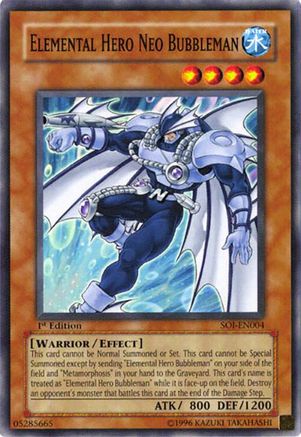 Elemental Hero Neo Bubbleman (SOI-EN004) - Shadow of Infinity Unlimited Shadow of Infinity Yugioh Single Squirtle Squad Card Shop.