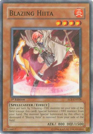 Blazing Hiita (EOJ-EN028) - Enemy of Justice Unlimited Enemy of Justice Yugioh Single Squirtle Squad Card Shop.
