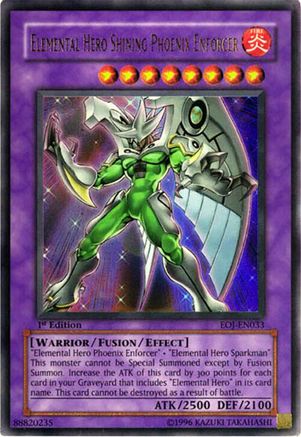 Elemental Hero Shining Phoenix Enforcer (EOJ-EN033) - Enemy of Justice Unlimited Enemy of Justice Yugioh Single Squirtle Squad Card Shop.