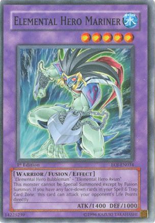 Elemental Hero Mariner (EOJ-EN034) - Enemy of Justice 1st Edition Enemy of Justice Yugioh Single Squirtle Squad Card Shop.