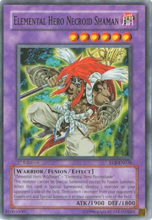 Elemental Hero Necroid Shaman (EOJ-EN036) - Enemy of Justice Unlimited Enemy of Justice Yugioh Single Squirtle Squad Card Shop.