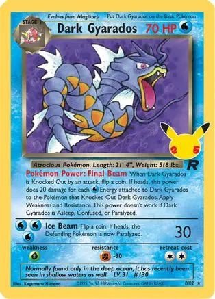 Dark Gyarados 008 - Holofoil Celebrations Classic Collection - Classic Collection Celebrations: Classic Collection Pokemon Single Squirtle Squad Card Shop.