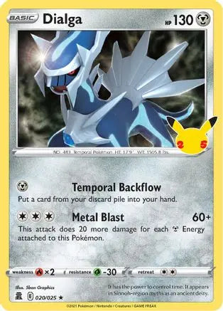Dialga 020 - Holofoil Celebrations - Holo Rare Celebrations Pokemon Single Squirtle Squad Card Shop.