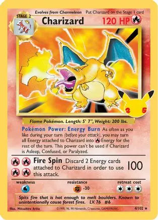 Charizard 004 - Holofoil Celebrations Classic Collection - Classic Collection Celebrations: Classic Collection Pokemon Single Squirtle Squad Card Shop.