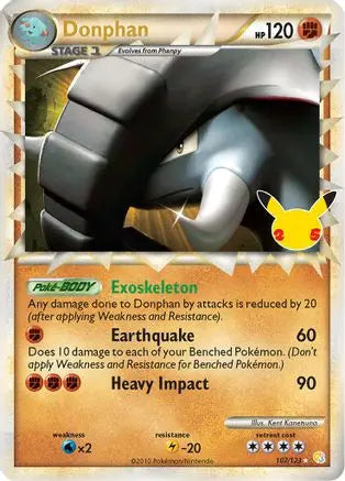 Donphan (Prime) 107 - Holofoil Celebrations Classic Collection - Classic Collection Celebrations: Classic Collection Pokemon Single Squirtle Squad Card Shop.