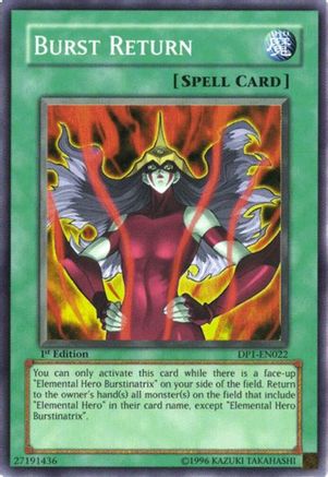 Burst Return (DP1-EN022) - Duelist Pack 1: Jaden Yuki 1st Edition Duelist Pack 1: Jaden Yuki Yugioh Single Squirtle Squad Card Shop.